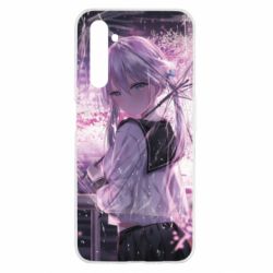 Чохол для Realme 6 Anime girl and sakura - PrintSalon