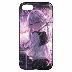 Чохол для iPhone SE 2022 Anime girl and sakura - PrintSalon