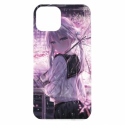 Чохол для iPhone 14 Anime girl and sakura - PrintSalon