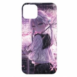 Чохол для iPhone 14 Plus Anime girl and sakura - PrintSalon