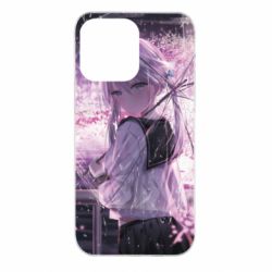 Чохол для iPhone 14 Pro Max Anime girl and sakura - PrintSalon