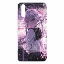 Чохол для Huawei P20 Anime girl and sakura - PrintSalon