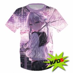 Дитяча 3D футболка Anime girl and sakura