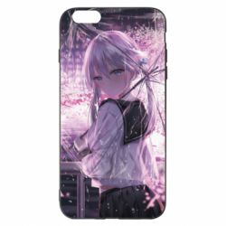 Чохол для iPhone 6 Plus/6S Plus Anime girl and sakura - PrintSalon