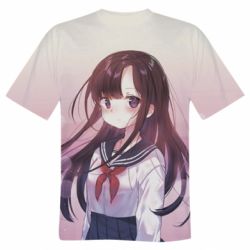 Чоловіча футболка 3D Anime girl with beautiful hair
