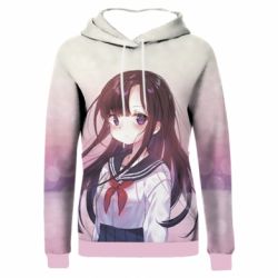 Жіноче 3D худі Anime girl with beautiful hair