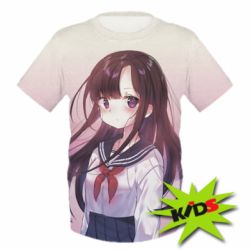 Дитяча 3D футболка Anime girl with beautiful hair