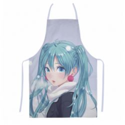 Фартух з 3D принтом Anime girl with blue hair - PrintSalon