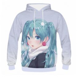 Чоловіче 3D худі Anime girl with blue hair