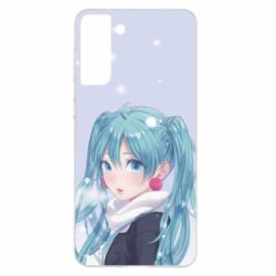 Чохол для Samsung S21+ Anime girl with blue hair - PrintSalon
