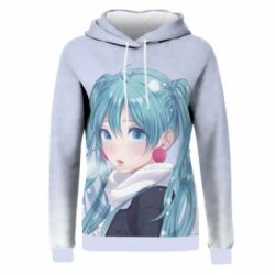 Жіноче 3D худі Anime girl with blue hair