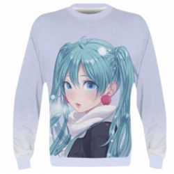 3D світшот Anime girl with blue hair