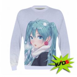 Дитячий 3D світшот Anime girl with blue hair - PrintSalon