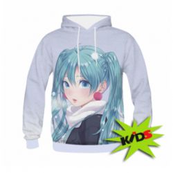 Дитяче 3D худі Anime girl with blue hair - PrintSalon
