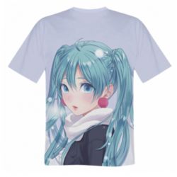 Чоловіча футболка 3D Anime girl with blue hair - PrintSalon