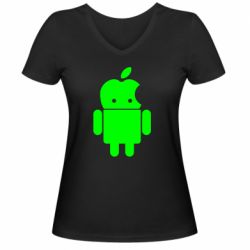 Женская футболка с V-образным вырезом Apdroid - PrintSalon