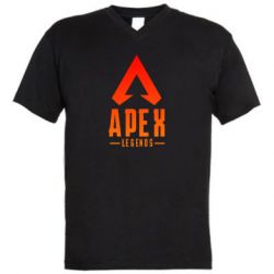 Мужская футболка с V-образным вырезом Apex legends gradient logo-PrintSalon Мужская футболка с V-образным вырезом Apex legends gradient logo