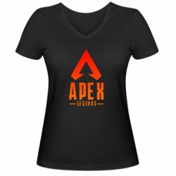 Женская футболка с V-образным вырезом Apex legends gradient logo - PrintSalon