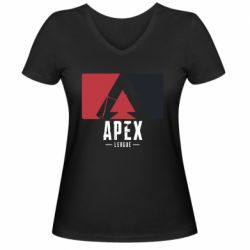 Женская футболка с V-образным вырезом Apex red-black - PrintSalon
