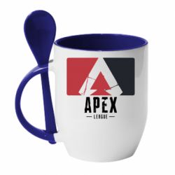 Чашка с ложкой Apex red-black - PrintSalon