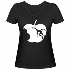 Женская футболка с V-образным вырезом Apple Ryuk - PrintSalon