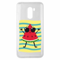 Чехол для Xiaomi Pocophone F1 Арбуз на пляже - PrintSalon