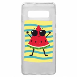 Чехол для Samsung S10+ Арбуз на пляже - PrintSalon