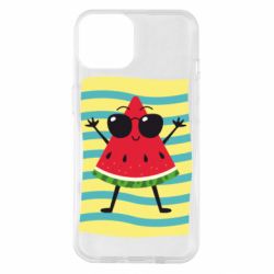 Чехол для iPhone 14 Арбуз на пляже - PrintSalon