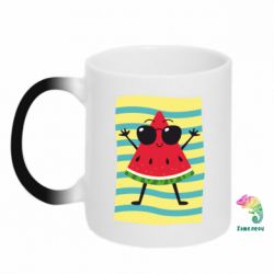 Чашка-хамелеон Арбуз на пляже - PrintSalon