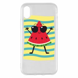 Чехол для iPhone X/Xs Арбуз на пляже - PrintSalon