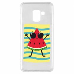 Чехол для Samsung A8 2018 Арбуз на пляже - PrintSalon