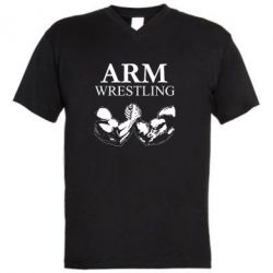 Чоловіча футболка з V-подібним вирізом Arm Wrestling - PrintSalon