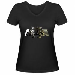 Жіноча футболка з V-подібним вирізом Arma 3 logo