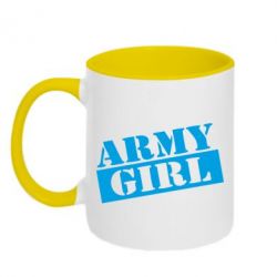 Чашка двухцветная 320ml Army girl - PrintSalon