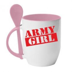Чашка с ложкой Army girl - PrintSalon