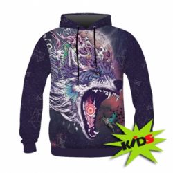 Дитяче 3D худі Art wolf monster - PrintSalon