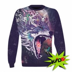 Дитячий 3D світшот Art wolf monster - PrintSalon