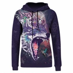 Жіноче 3D худі Art wolf monster
