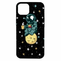 Чехол для iPhone 14 Astronaut and coffee