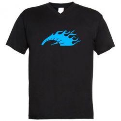 Мужская футболка  с V-образным вырезом At speed - PrintSalon