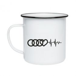 Кружка эмалированная Audi heart rate - PrintSalon