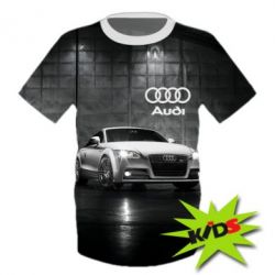 Детская 3D футболка Audi in the hangar