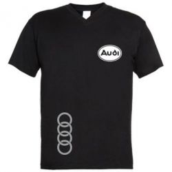Чоловіча футболка з V-подібним вирізом Логотип Audi - PrintSalon