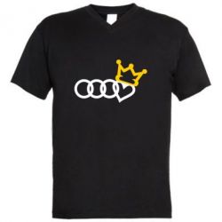 Мужская футболка  с V-образным вырезом Audi queen - PrintSalon