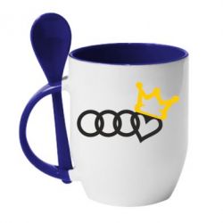 Чашка с ложкой Audi queen - PrintSalon
