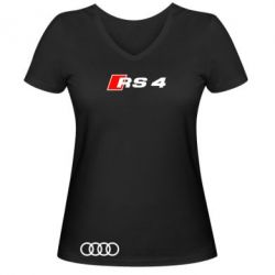 Женская футболка с V-образным вырезом Audi RS4 - PrintSalon