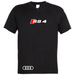 Мужская футболка  с V-образным вырезом Audi RS4 - PrintSalon