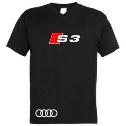 Мужская футболка с V-образным вырезом Audi S3-PrintSalon Мужская футболка с V-образным вырезом Audi S3