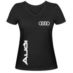 Женская футболка с V-образным вырезом Audi Sport - PrintSalon