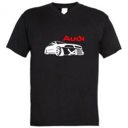 Мужская футболка  с V-образным вырезом Audi Turbo - PrintSalon